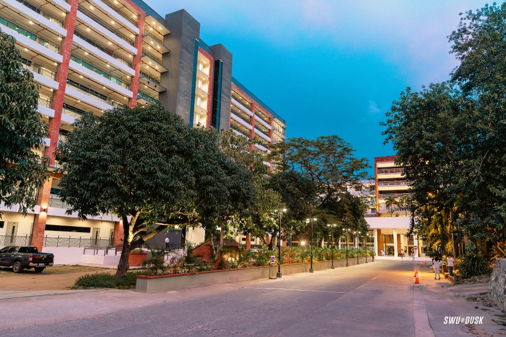 Southwestern University PHINMA campus at dusk